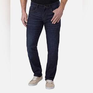 Mens Izod Comfort Stretch Straight Fit Soft Touch Dark Blue Jeans 42x29